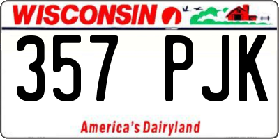 WI license plate 357PJK