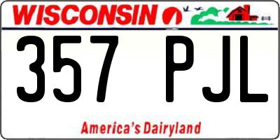 WI license plate 357PJL