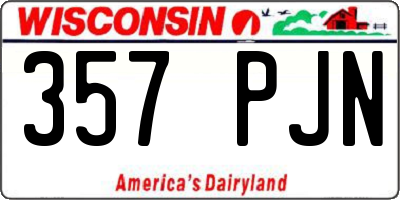 WI license plate 357PJN