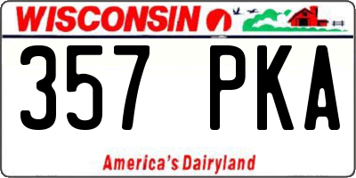 WI license plate 357PKA