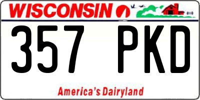 WI license plate 357PKD