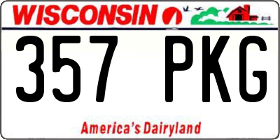 WI license plate 357PKG