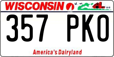 WI license plate 357PKO