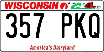 WI license plate 357PKQ