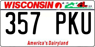 WI license plate 357PKU