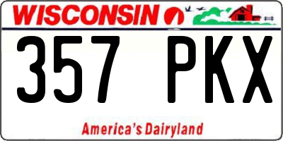 WI license plate 357PKX