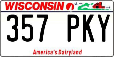 WI license plate 357PKY