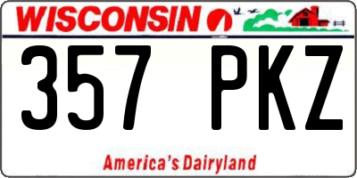 WI license plate 357PKZ