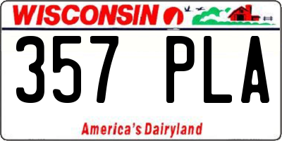 WI license plate 357PLA