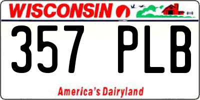WI license plate 357PLB