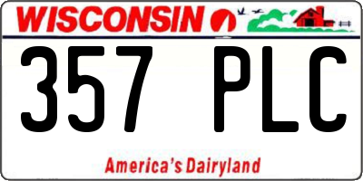 WI license plate 357PLC