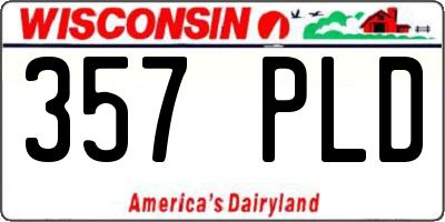 WI license plate 357PLD