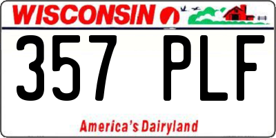 WI license plate 357PLF