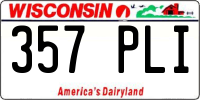 WI license plate 357PLI
