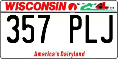 WI license plate 357PLJ