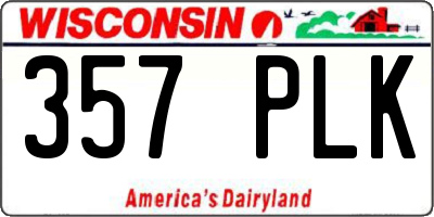 WI license plate 357PLK