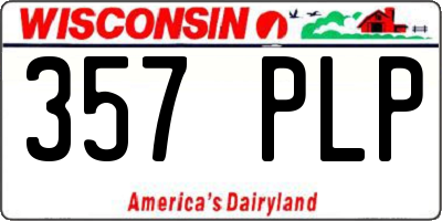 WI license plate 357PLP