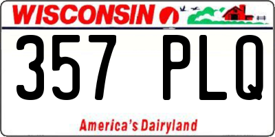 WI license plate 357PLQ