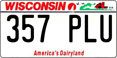 WI license plate 357PLU