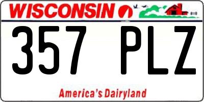 WI license plate 357PLZ