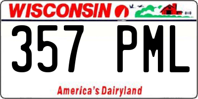 WI license plate 357PML