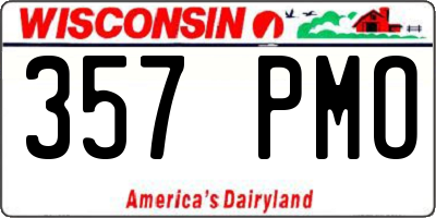 WI license plate 357PMO