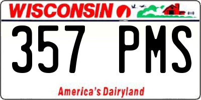 WI license plate 357PMS