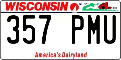 WI license plate 357PMU