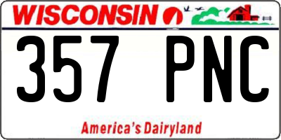 WI license plate 357PNC