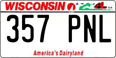 WI license plate 357PNL