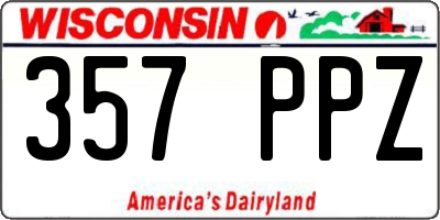 WI license plate 357PPZ
