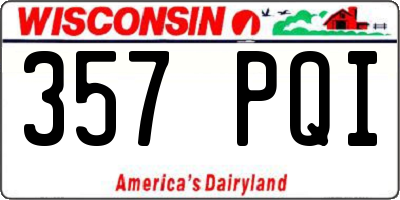 WI license plate 357PQI
