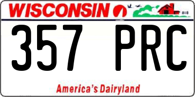 WI license plate 357PRC