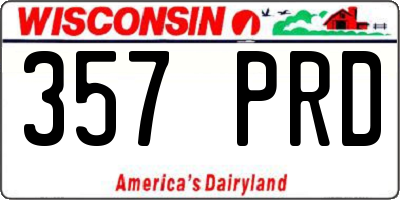 WI license plate 357PRD