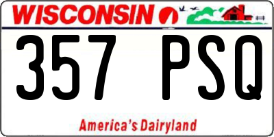 WI license plate 357PSQ