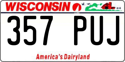 WI license plate 357PUJ