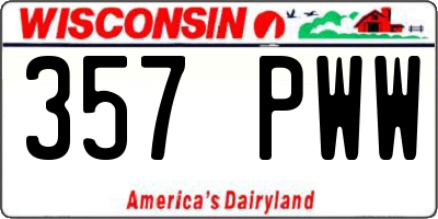 WI license plate 357PWW