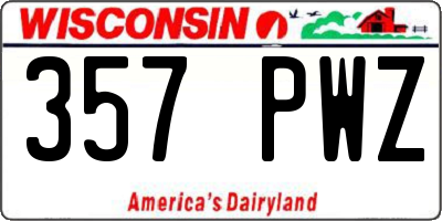 WI license plate 357PWZ