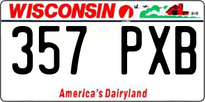 WI license plate 357PXB