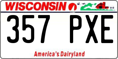 WI license plate 357PXE