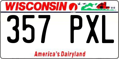 WI license plate 357PXL