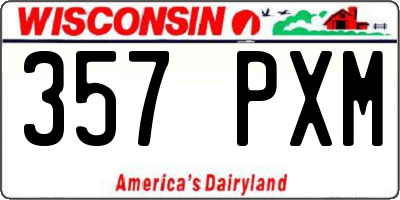 WI license plate 357PXM