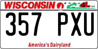 WI license plate 357PXU