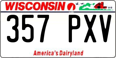 WI license plate 357PXV