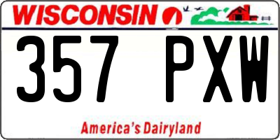 WI license plate 357PXW