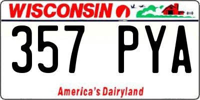 WI license plate 357PYA