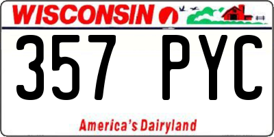 WI license plate 357PYC
