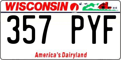 WI license plate 357PYF