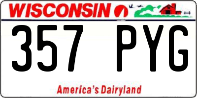 WI license plate 357PYG