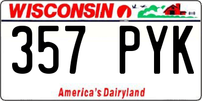 WI license plate 357PYK